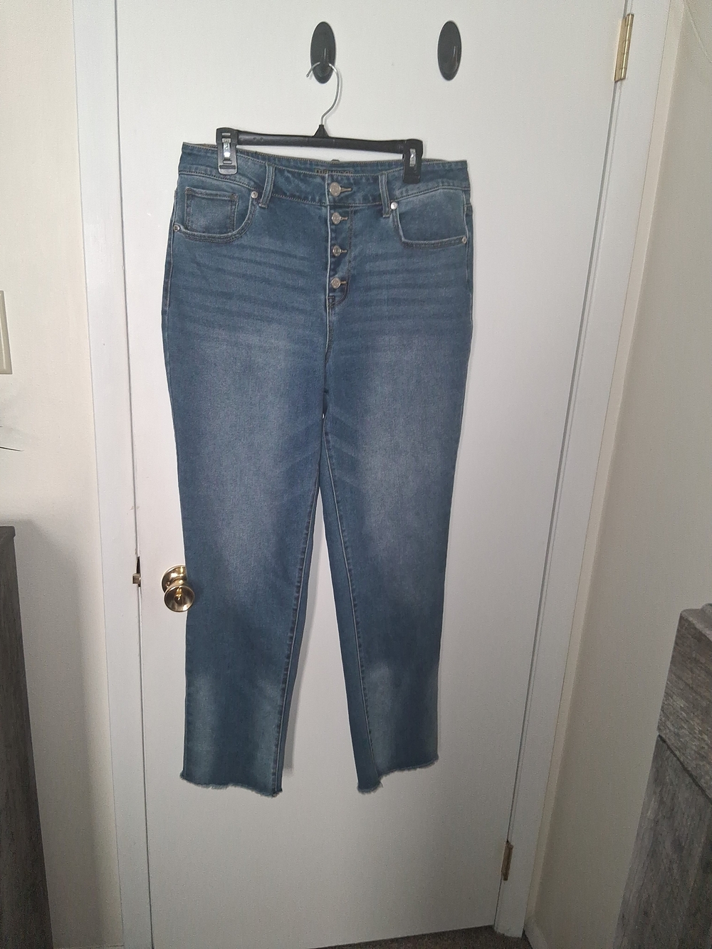 High-Rise Blue Women’s Button-Fly Jeans Maurices